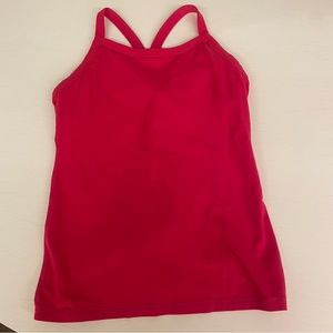 Lulemon Ujayi Power Y II Top Size 8 Magenta built in shell bra